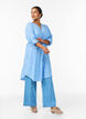 Chemise longue en lin et viscose, Bleu, Model image number 1