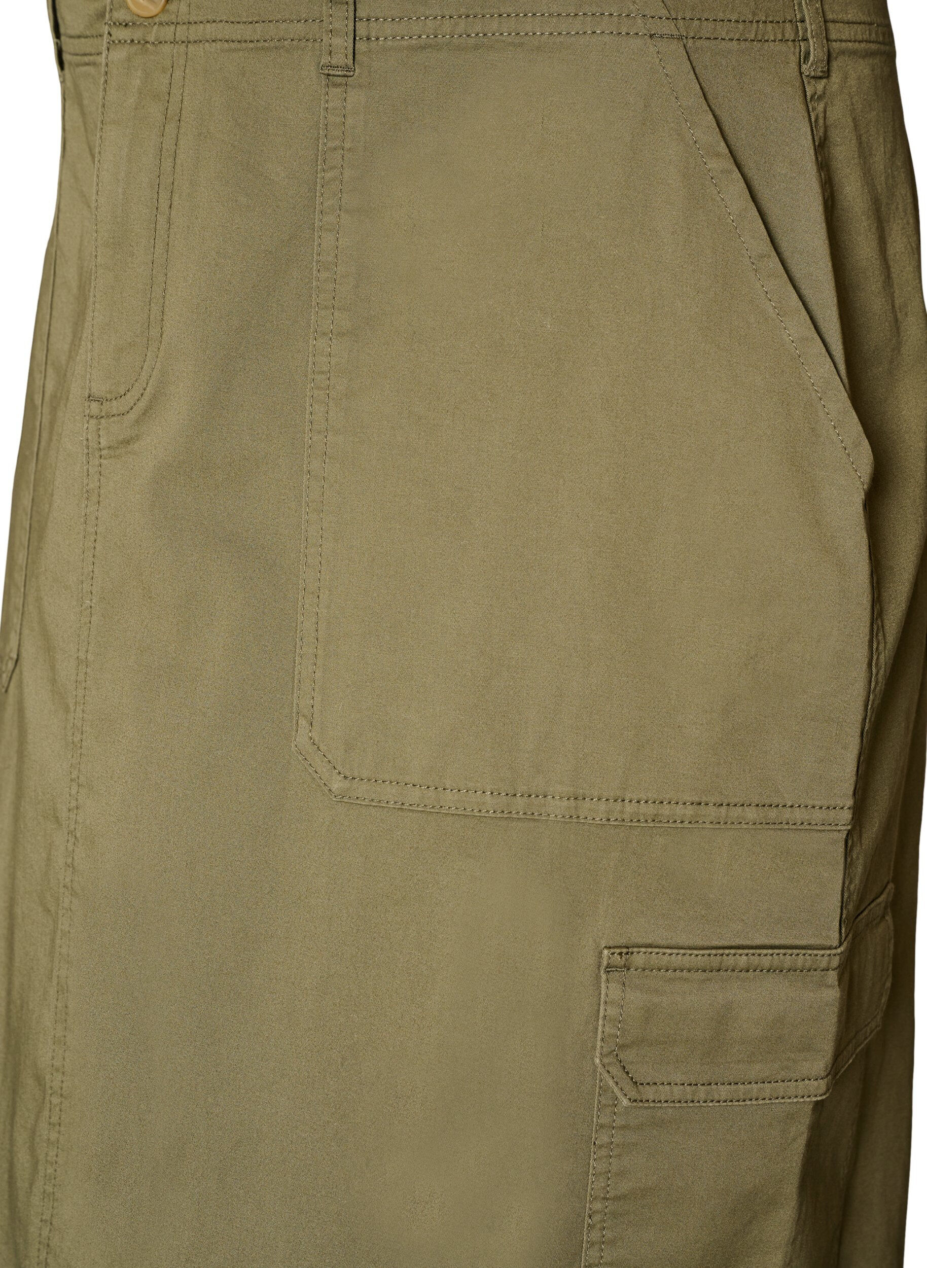 ZizziJupe cargo en coton avec fente &agrave; l'arri&egrave;re, Vert, Packshot image number 2