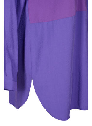 Chemise longue avec color-block, Purple Block, Packshot image number 3