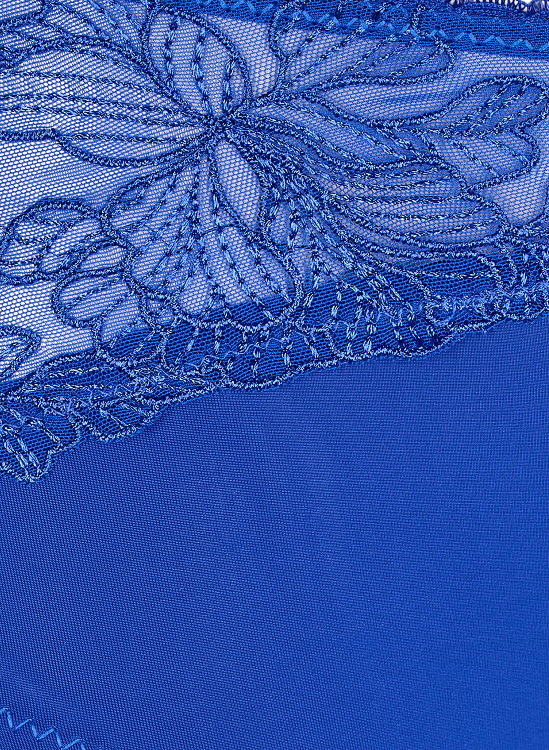 ZizziMicrofiber panties met bloemenkant, Blauw, Packshot image number 2