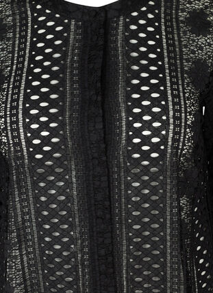 Kanten korte jurk met knopen, Black, Packshot image number 2