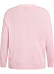 Los vallende gebreide blouse met hartjespatroon, Roze, Packshot image number 1