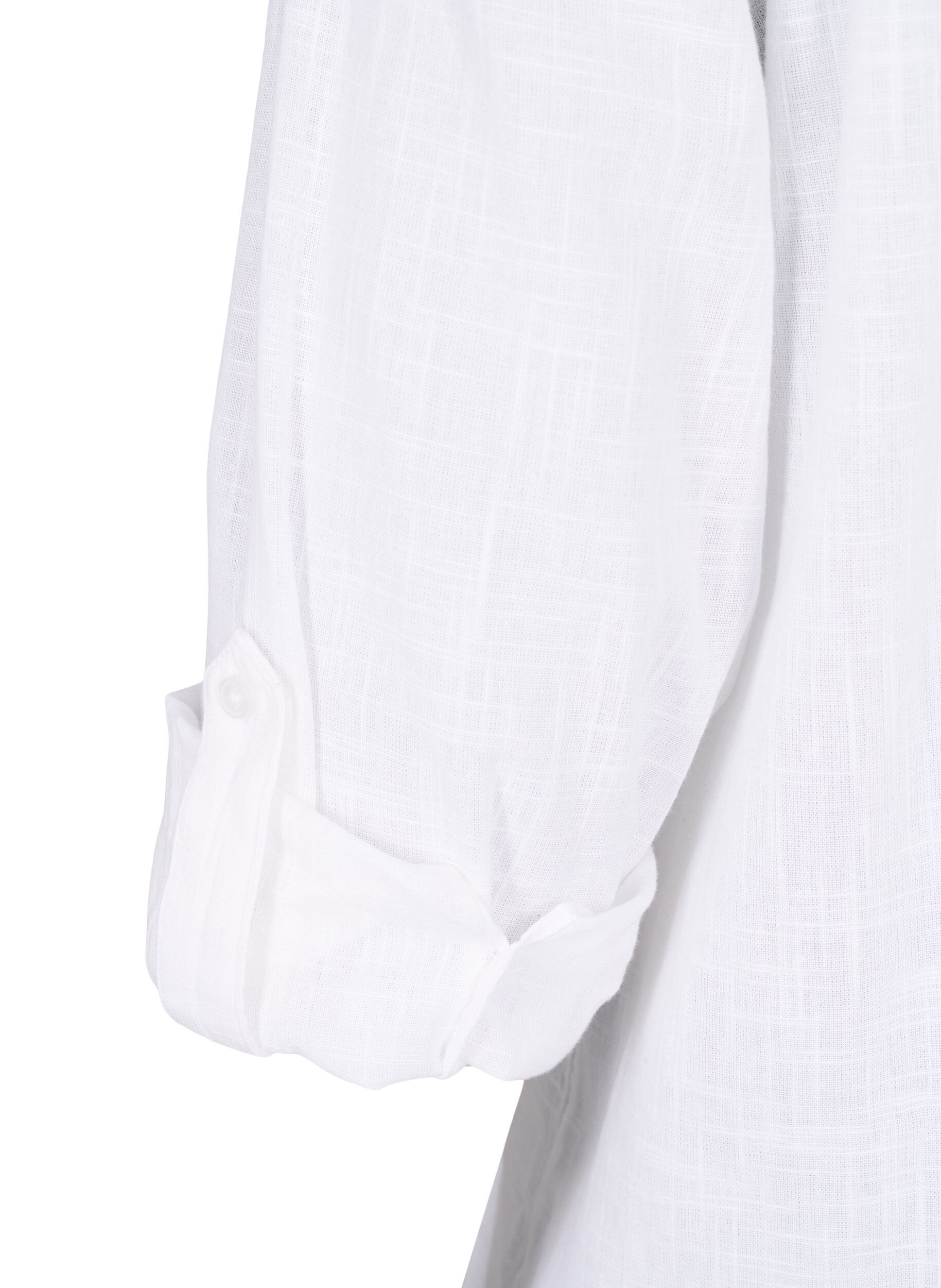 ZizziBlouse van katoen met v-hals, Bright White, Packshot image number 3