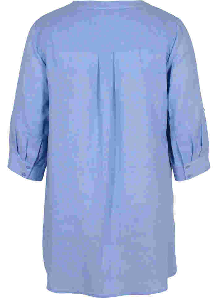 Lange blouse met 3/4 mouwen en v-hals, Ultramarine, Packshot image number 1