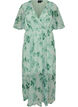 Robe longue en chiffon imprim&eacute; floral et manches courtes, Vert, Packshot image number 0
