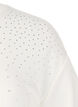 T-shirt avec strass et col rond, Blanc, Packshot image number 2