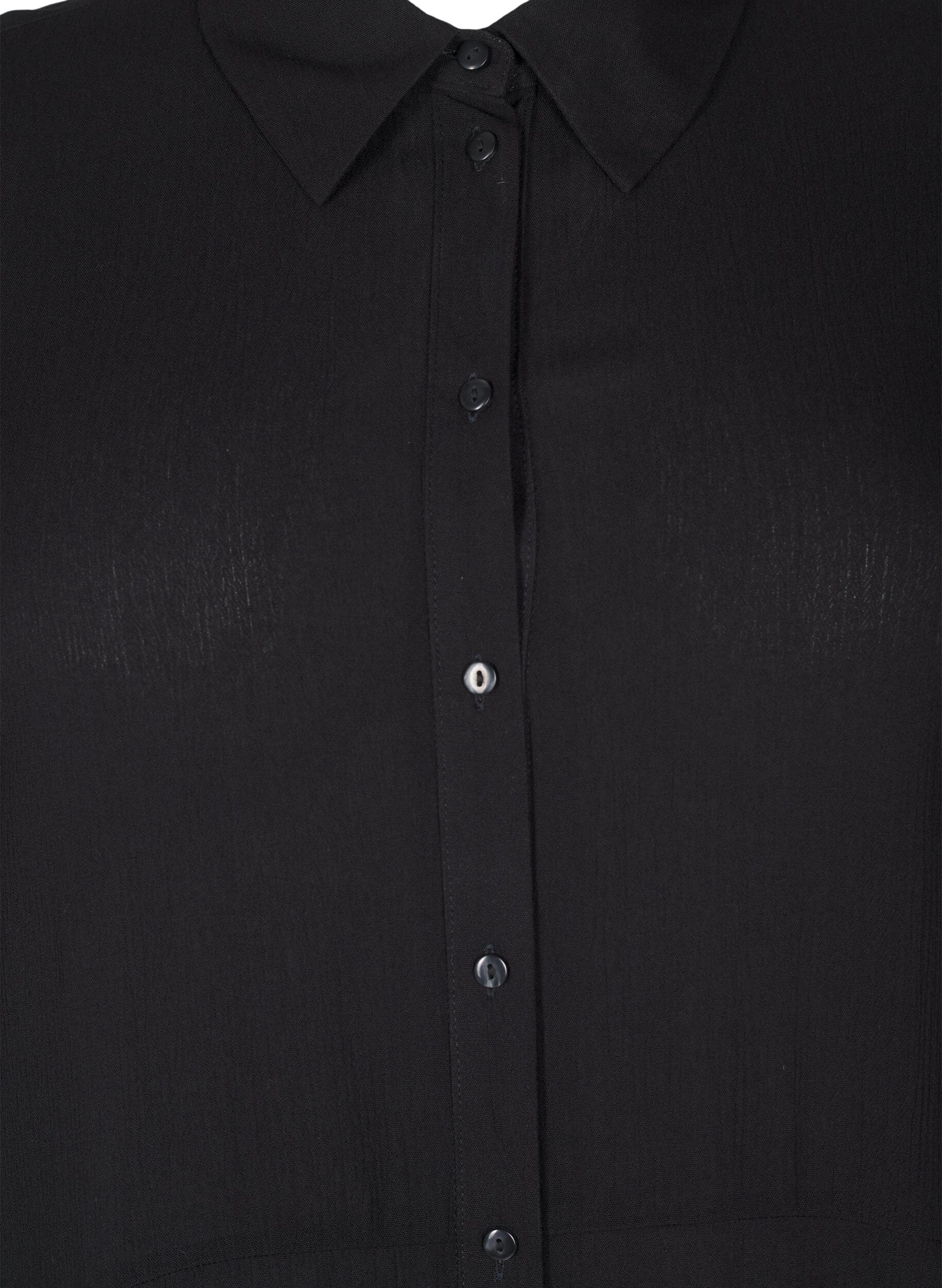 ZizziMidi shirtjurk met korte mouwen, Zwart, Packshot image number 2