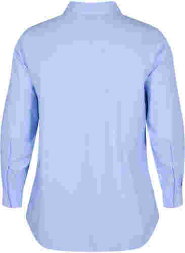 Chemise en coton mélangé, Blue w. White Stripe, Packshot image number 1