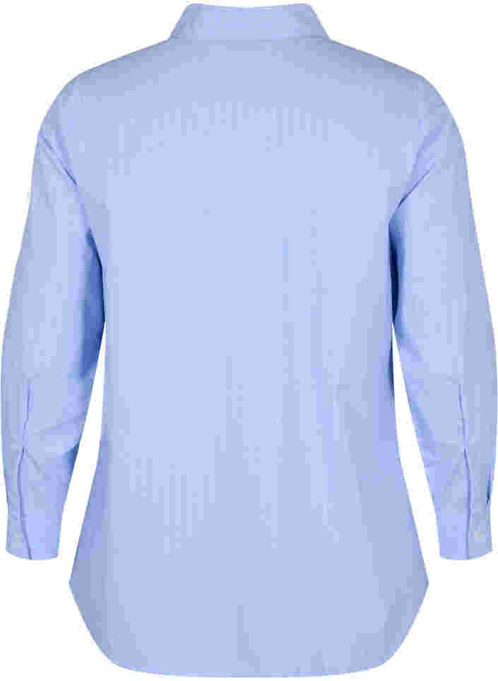 Chemise en coton mélangé, Blue w. White Stripe, Packshot image number 1