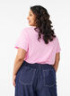 T-shirt met knoopdetail, Roze, Model image number 2