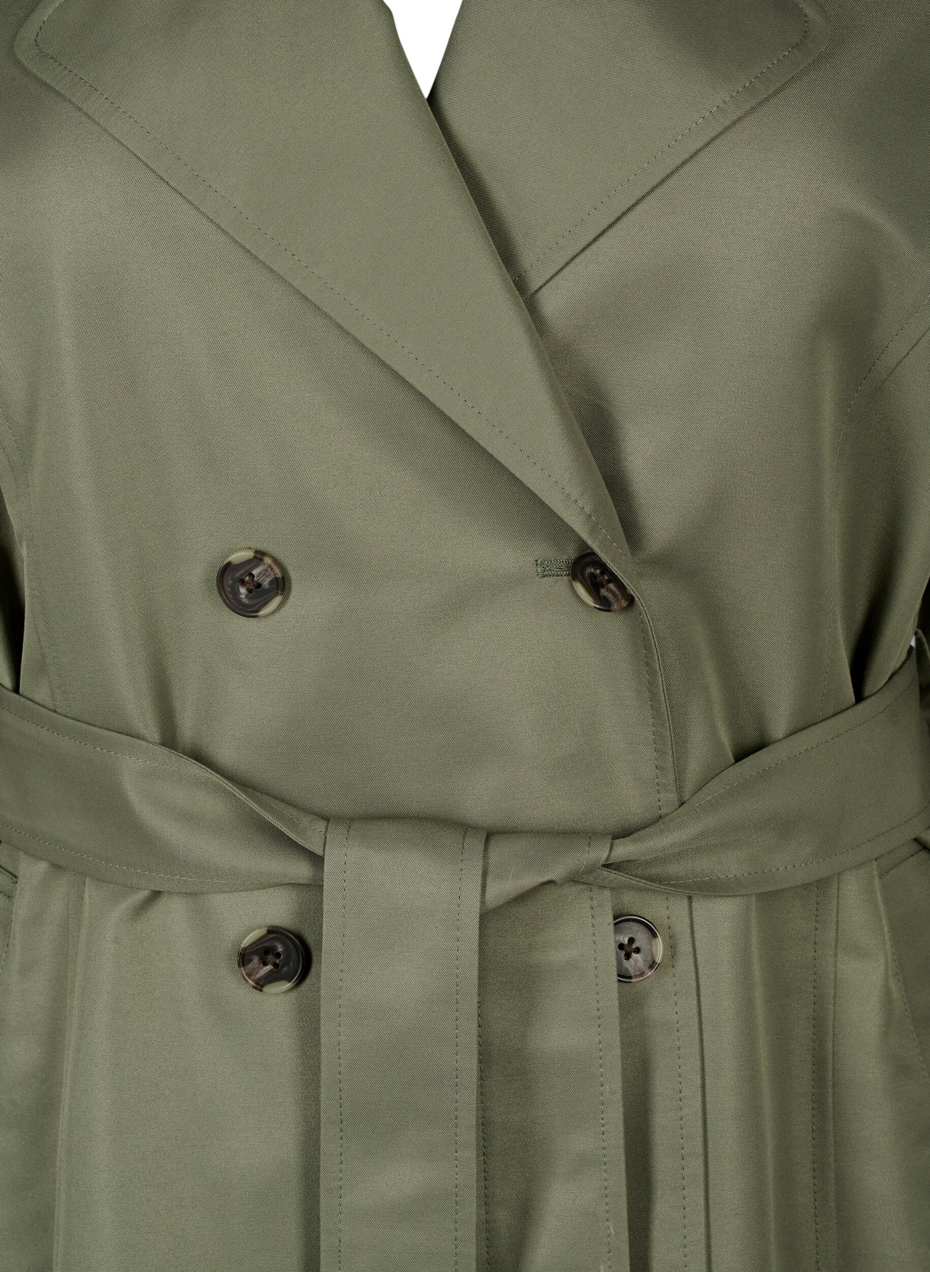 ZizziKorte trenchcoat met riem, Groen, Packshot image number 2