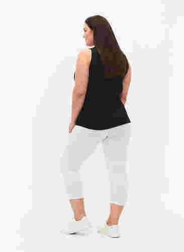 Basic 3/4 legging in viscose, Bright White, Model image number 1
