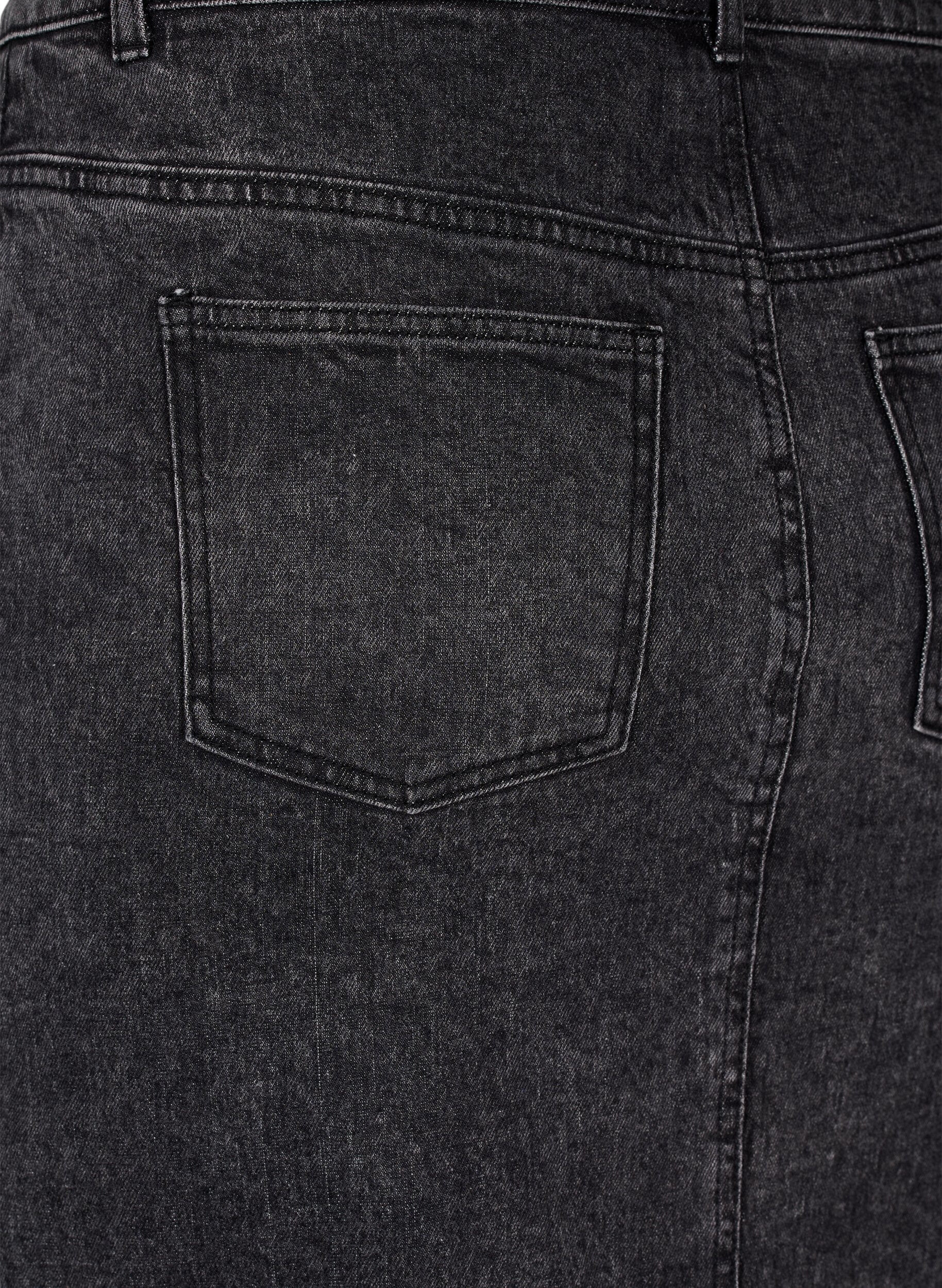 ZizziDenim rok met split aan de voorkant, Dark Grey Denim, Packshot image number 3