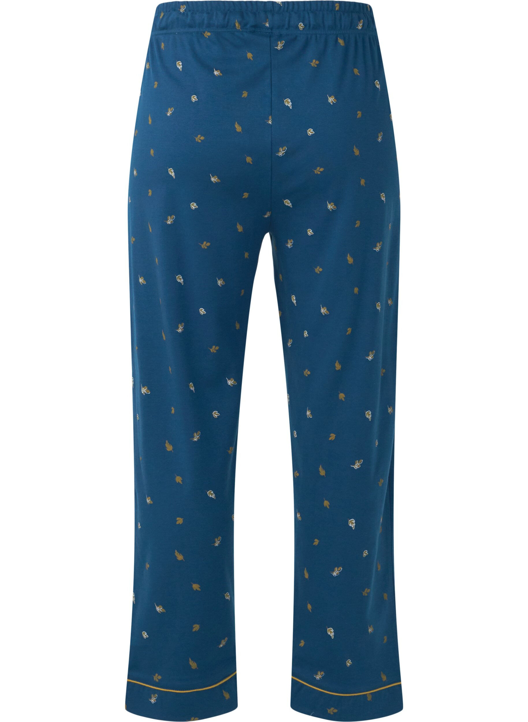 Zizzi Bas de pyjama en coton imprim&eacute;, Blue Opal AOP, Packshot image number 1