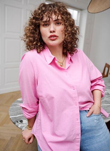 Chemise à manches longues en coton, Pink Frosting, Image image number 0