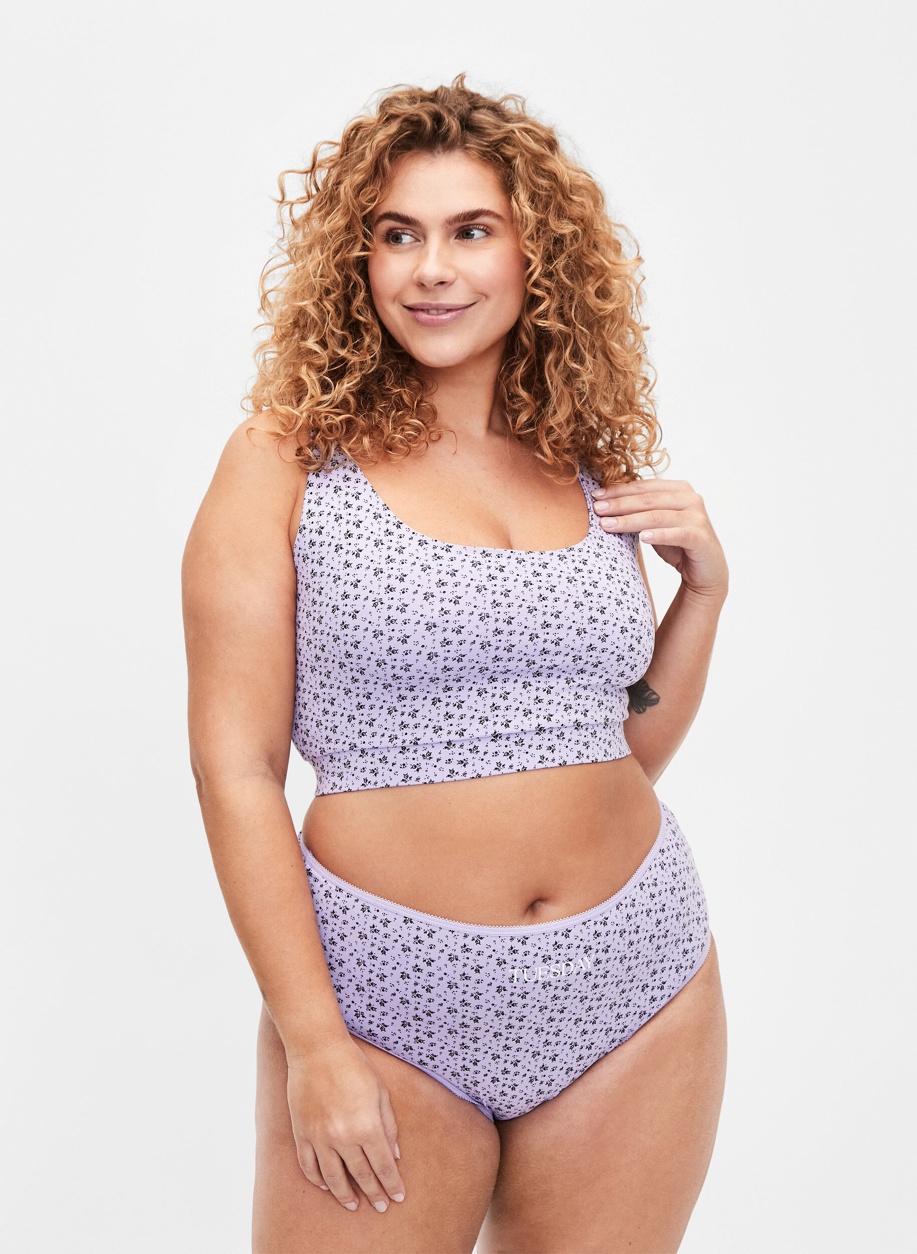 Zizzi 7-pack de culottes avec une taille standard, Violet, Model image number 0