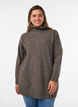 Pull en maille l&acirc;che avec col roul&eacute;, Marron, Model image number 0