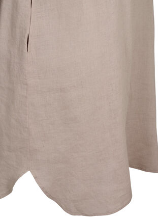 Robes à manches courtes en 100% lin, Sand, Packshot image number 3