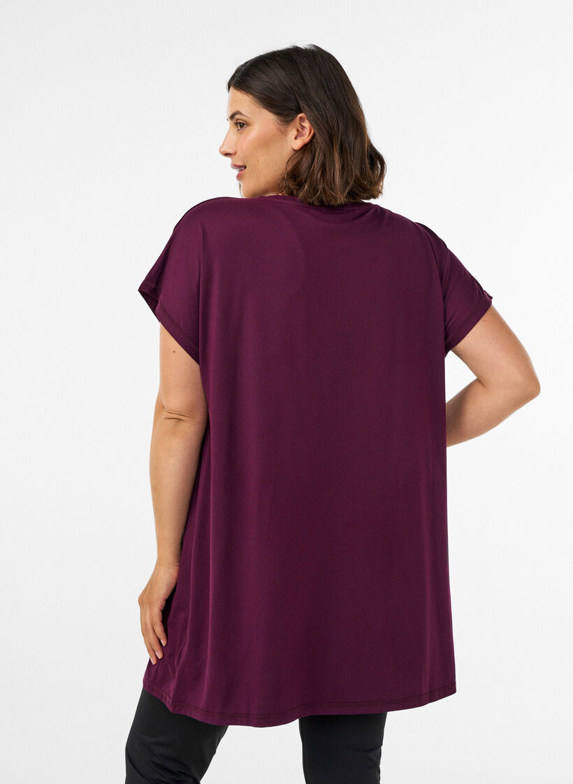 T-shirt d'entra&icirc;nement long, Violet, Model image number 2