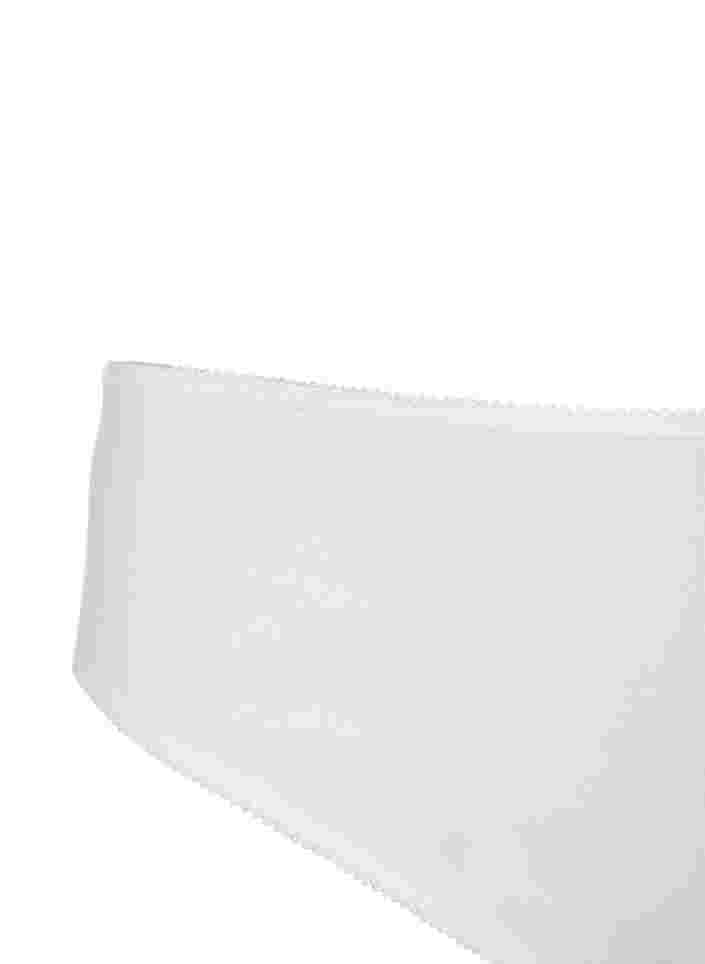 Slip 3-pack en coton avec taille régulière, Bright White, Packshot image number 2