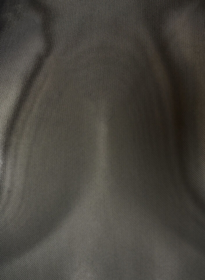 Mesh top met korte mouwen en ronde hals, Zwart, Packshot image number 2