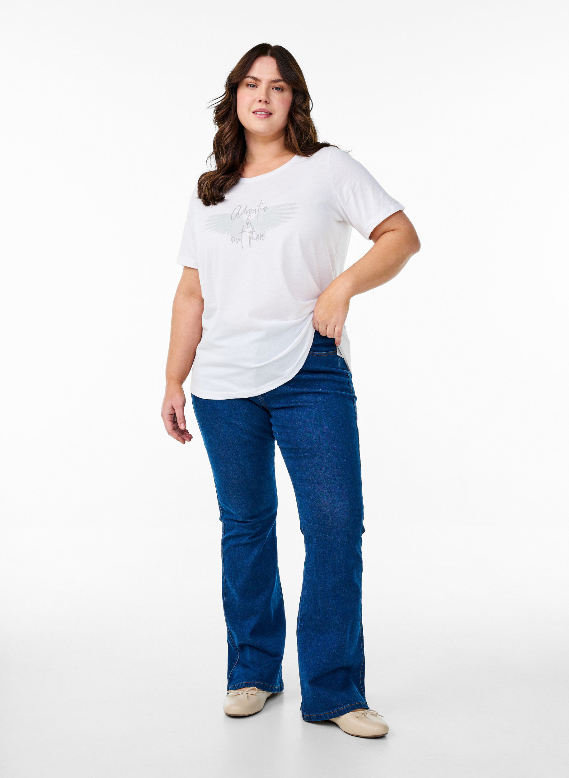 ZizziFLASH - T-shirt met motief, Wit, Model image number 1