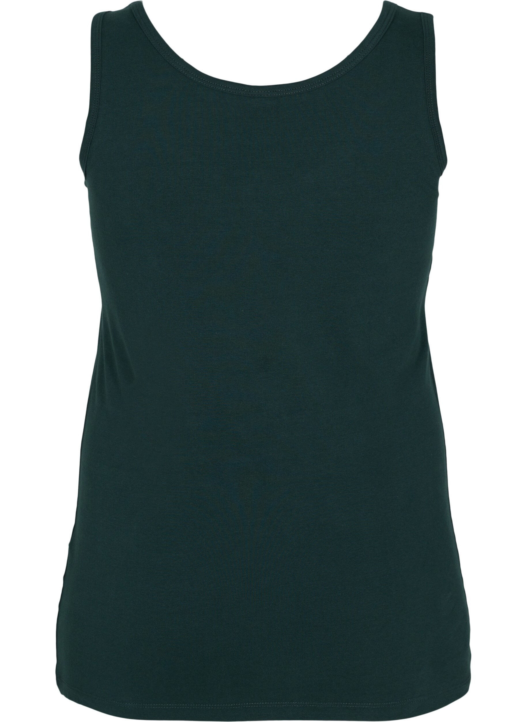 ZizziEffen gekleurd basic top in katoen, Groen, Packshot image number 1