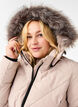 Lange winterjas met haaksluitingen en een nep bontkraag, Beige, Model image number 4