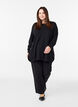 Blouse en maille avec boutons sur le c&ocirc;t&eacute;, Noir, Model image number 1