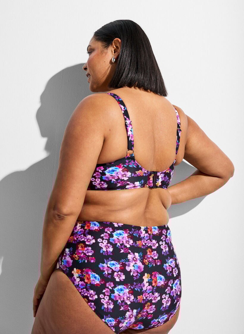 Haut de bikini avec armatures et imprim&eacute;, Violet, Model image number 2