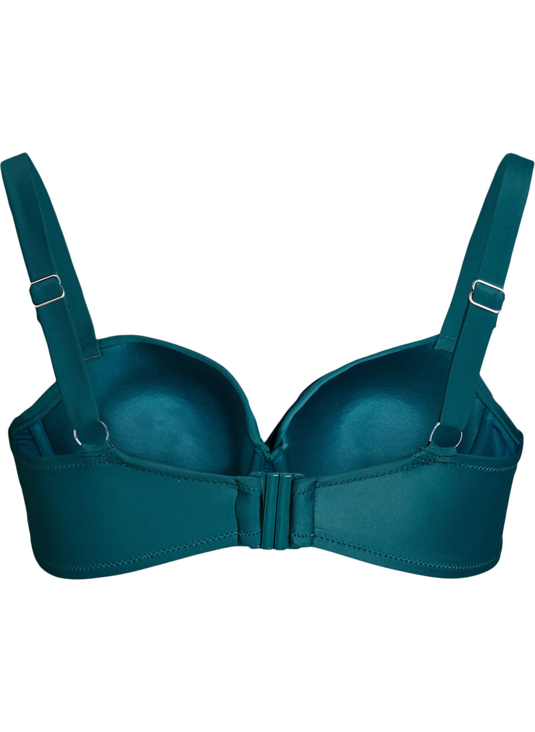 ZizziBikini top met beugel en plooien, Groen, Packshot image number 1