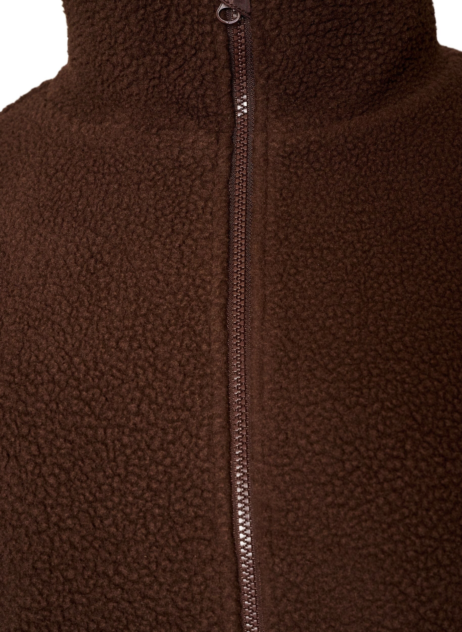 ZizziVeste teddy avec finitions en broderie anglaise et col montant, Marron, Packshot image number 2