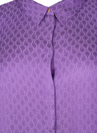 Shirt in viscose met ton-sur-ton patroon, Lavender Violet, Packshot image number 2
