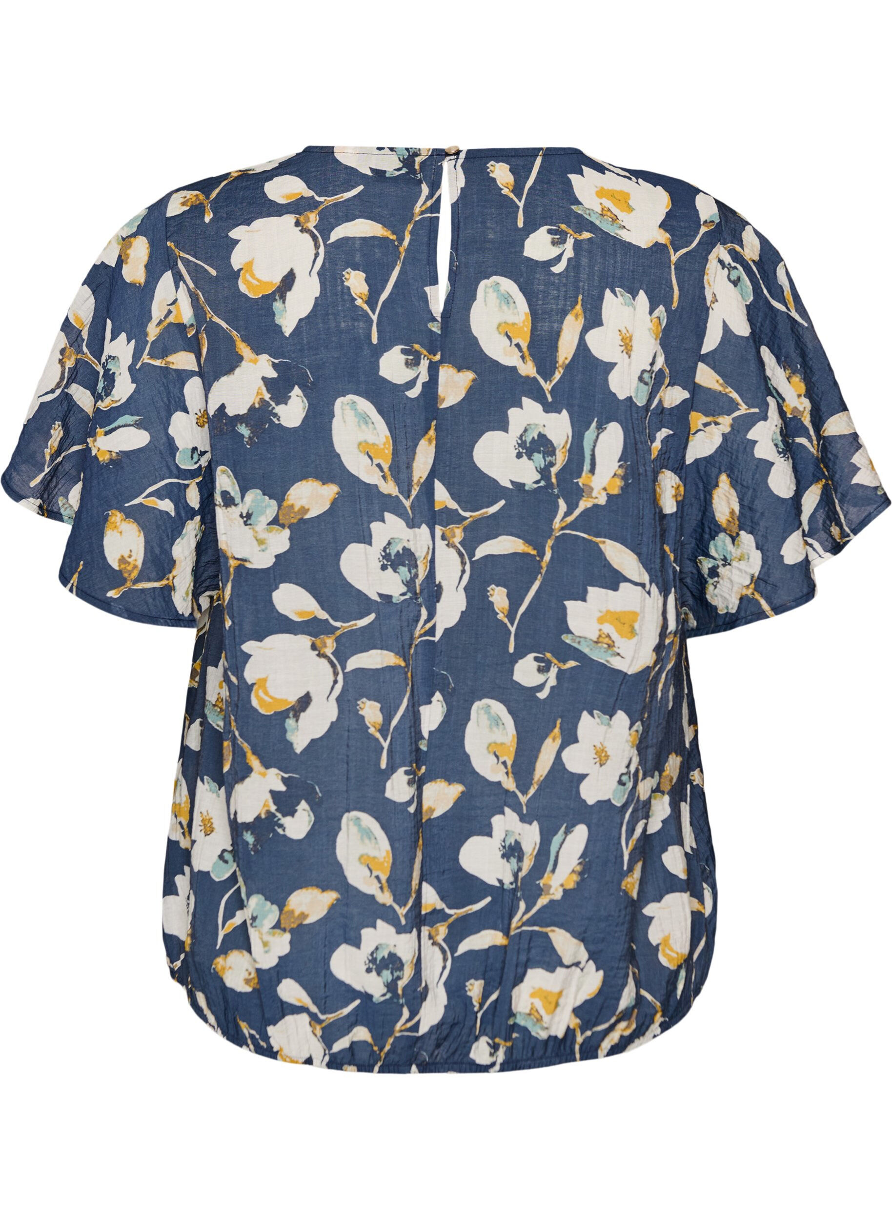 ZizziBlouse coupe ballon avec manches papillon, Bleu, Packshot image number 1