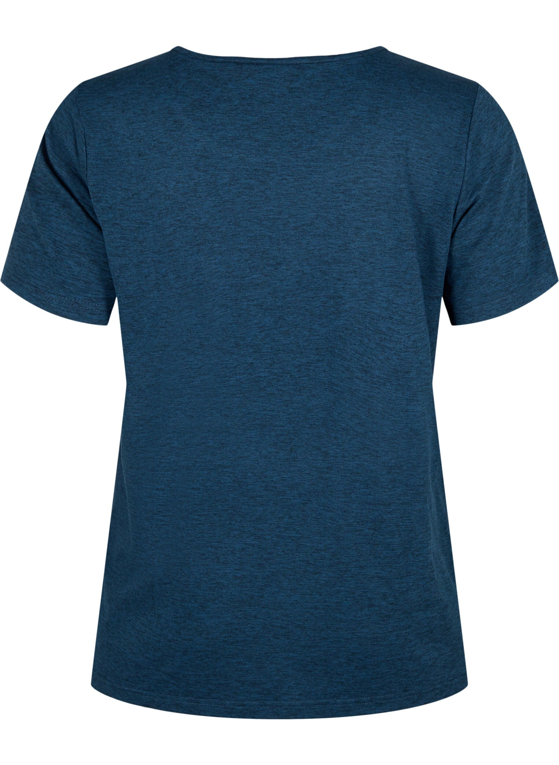 ZizziGem&ecirc;leerd sport t-shirt met ronde hals, Night Sky Mel., Packshot image number 1