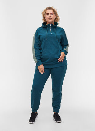 Pantalon de jogging ample avec poches, Deep Teal, Model image number 0