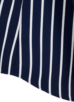 Blouse avec col en V et imprimé, Maritime Blue Stripe, Packshot image number 3