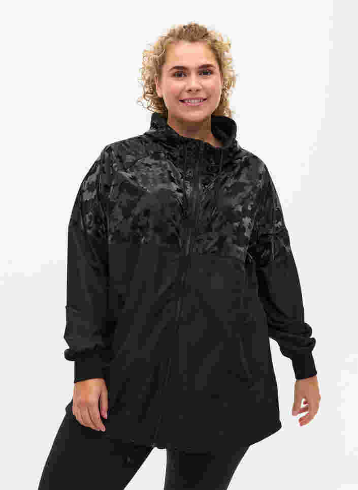 Hooded jacket, Black, Model