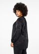 Satijnen blouse met ton-sur-ton patroon, Black, Model image number 1