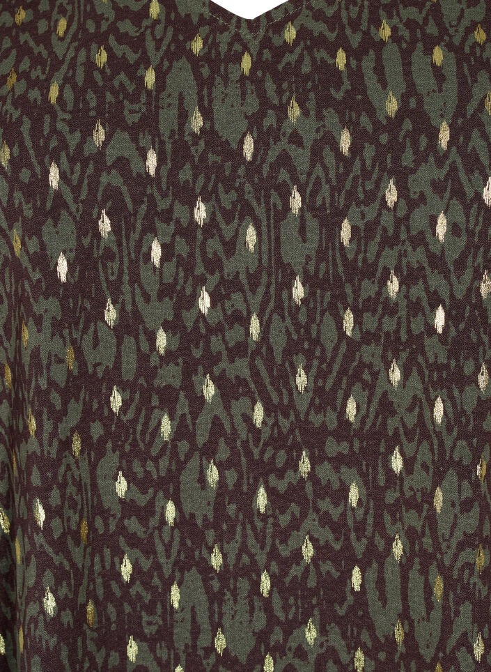 Chemisier à imprimé et manches longues, Green Ethnic AOP, Packshot image number 2