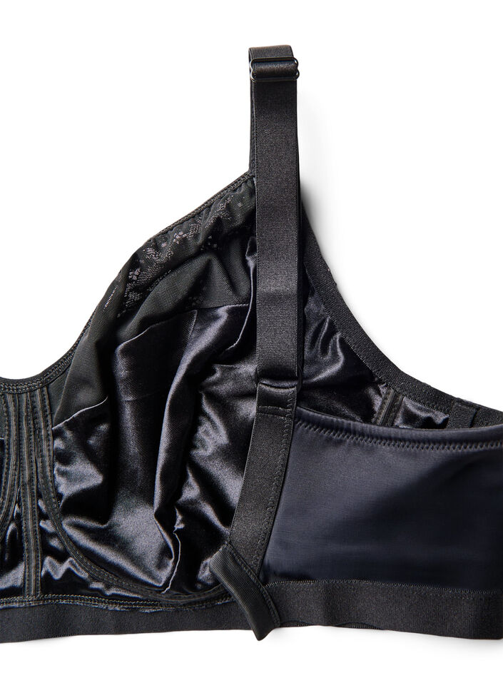 Soutien-gorge triangle sans armatures en dentelle, Noir, Packshot image number 3