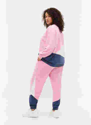 Pantalon de survêtement coloré, C. Pink C. Blocking, Model image number 1