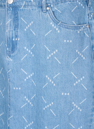 Jupe en jean avec motif, Light blue denim, Packshot image number 2