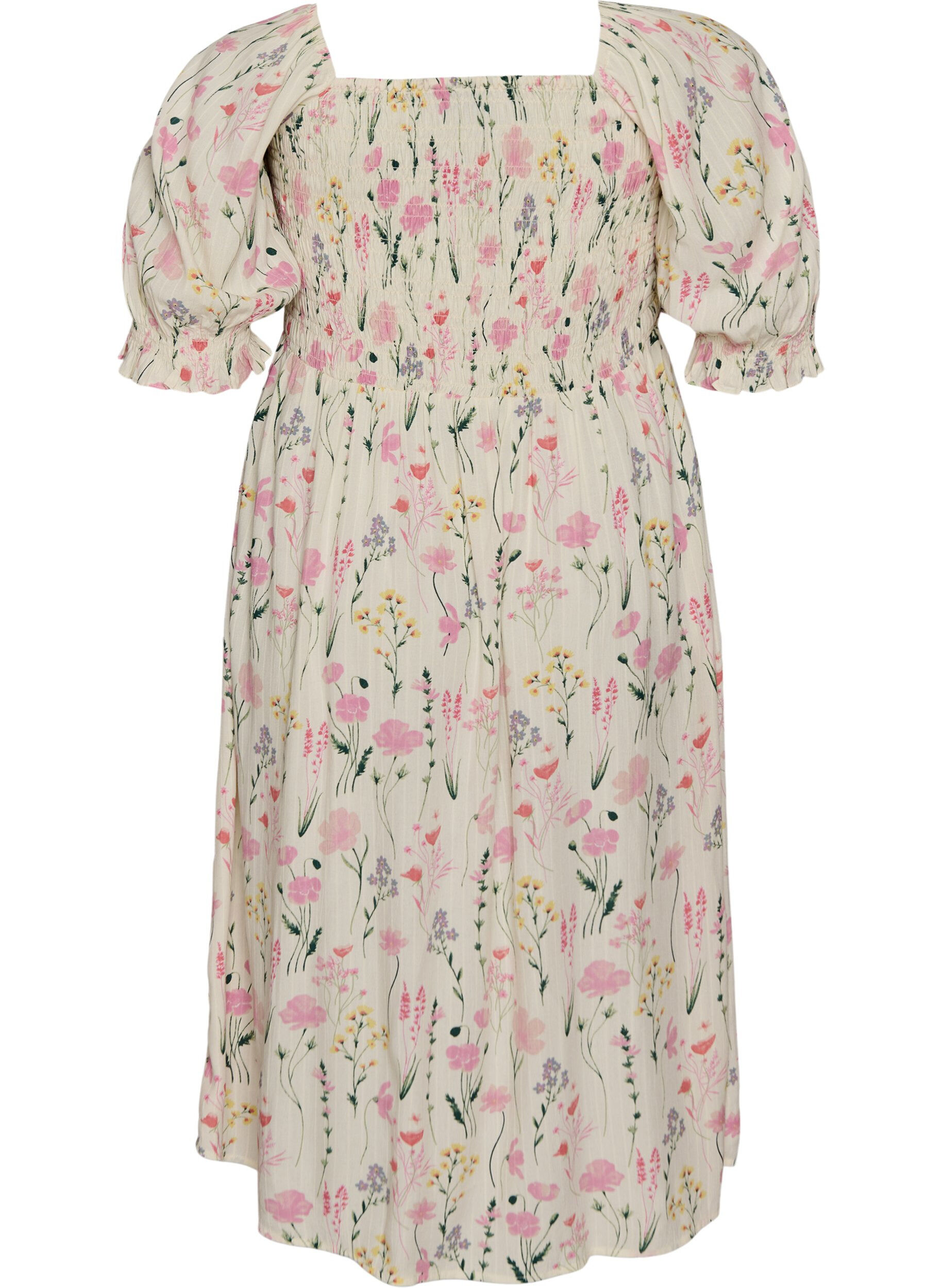 ZizziRobe d'&eacute;t&eacute; florale en viscose, Vanille, Packshot image number 1