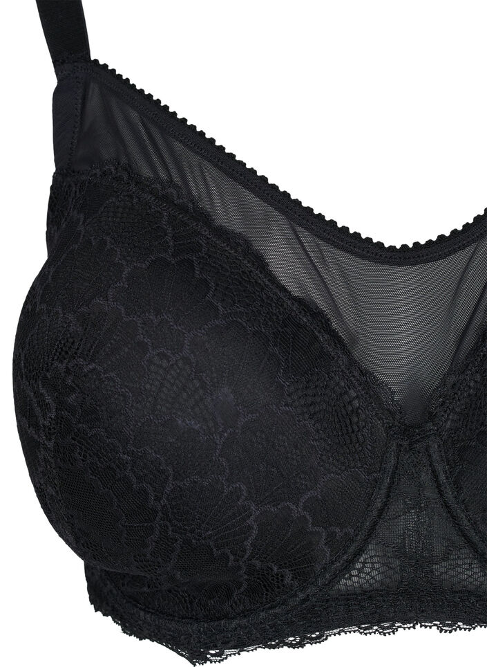 Soutien-gorge en dentelle et maille, Black, Packshot image number 2