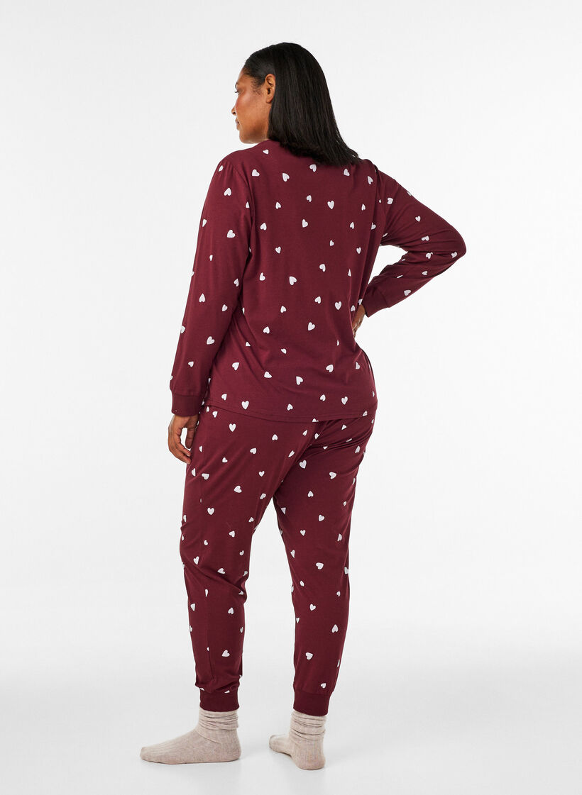 Bas de pyjama imprim&eacute;, Bordeaux, Model image number 1