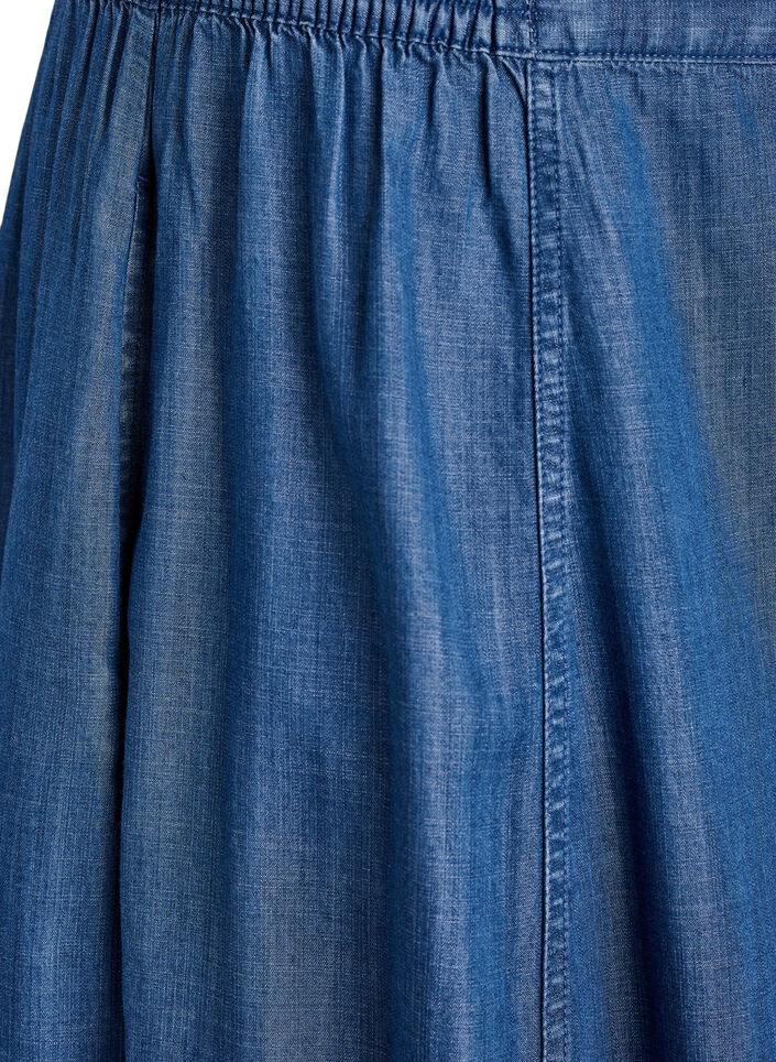 Jupe longue en lyocell aspect denim, Bleu, Packshot image number 2