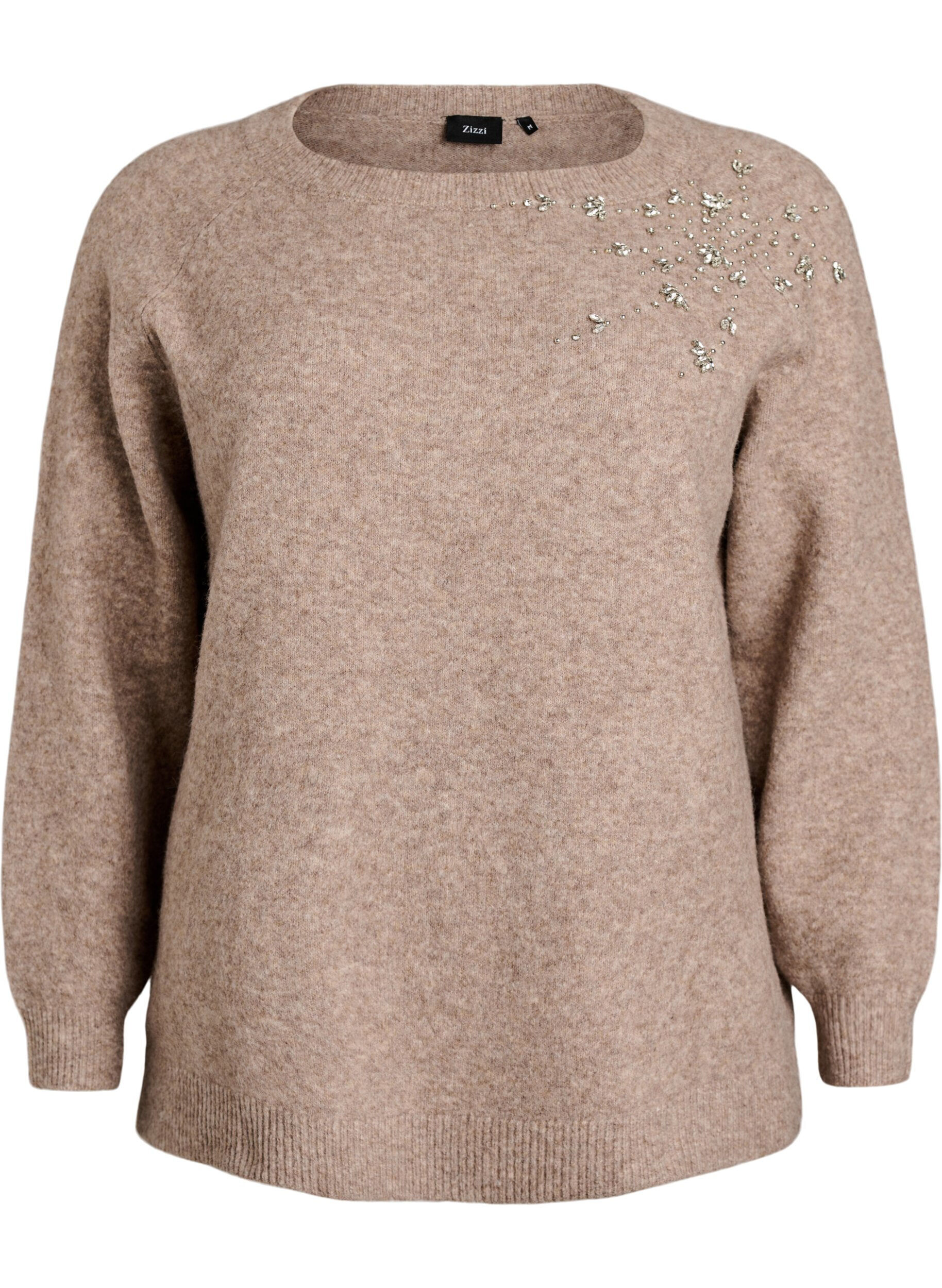 Gebreide blouse met strassteentjes en studs