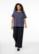 Blouse met korte mouwen en textuur, Blauw, Model image number 1