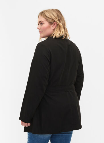 Trench-coat avec ceinture et poches, Black, Model image number 1